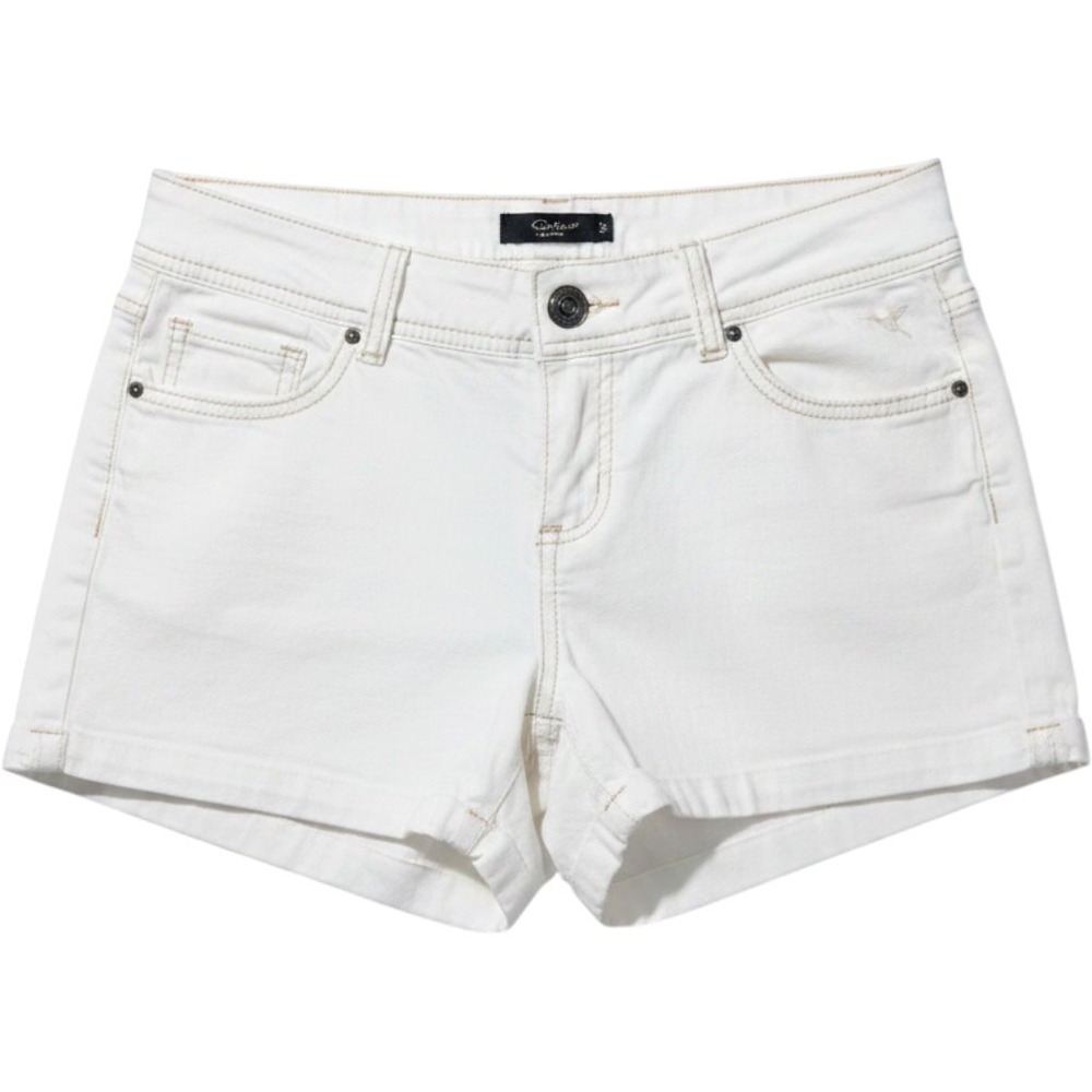 Grane White Rolled Hem Denim Shorts